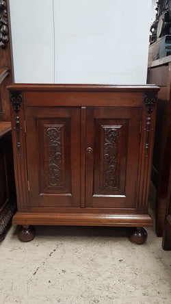Petite French Oak Carved Two Door Cabinet | Antique & Vintage | Moonee Ponds Antiques | Australia Wide Delivery