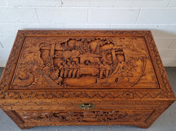 Beautifully Carved Large Oriental Storage Chest | Antique & Vintage | Moonee Ponds Antiques | Australia Wide Delivery