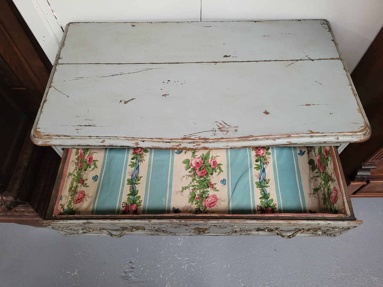 Antique Oak French Provincial Two Drawer Painted Commode | Antique & Vintage | Moonee Ponds Antiques | Australia Wide Delivery