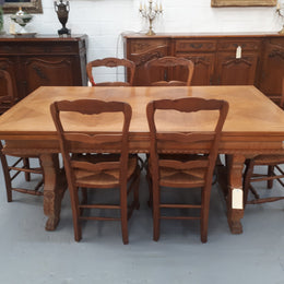 French Oak Spanish Style Extension Table