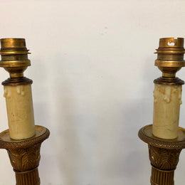 Beautiful pair of Antique decorative bronze gilt lamp bases that have been rewired and in good working order.