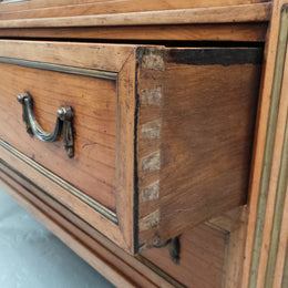 A Fabulous Continental 19th Century Walnut Three Drawer Commode