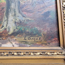 French Signed Oil On Canvas Painting Of Trees | Antique & Vintage | Moonee Ponds Antiques | Australia Wide Delivery