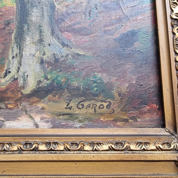 Amazing French signed oil on canvas painting of trees, it is framed in a lovely gilt frame. In good original condition. Please see photos as they form part of the description.