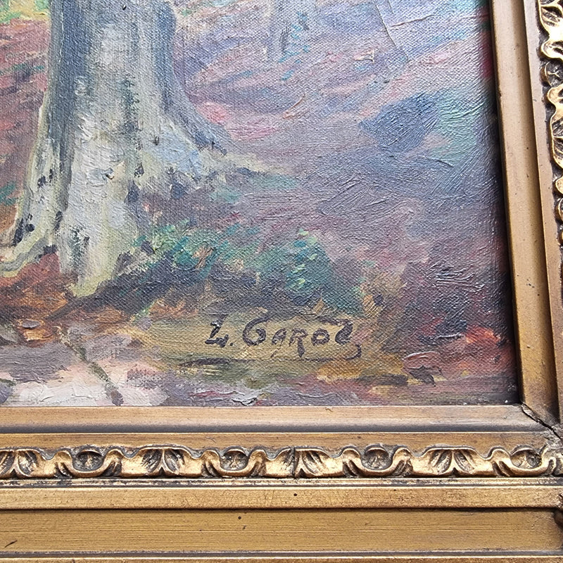 Amazing French signed oil on canvas painting of trees, it is framed in a lovely gilt frame. In good original condition. Please see photos as they form part of the description.