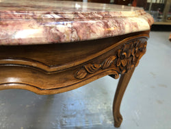 Louis XV th Style Walnut Marble Top Round Coffee Table | Antique & Vintage | Moonee Ponds Antiques | Australia Wide Delivery