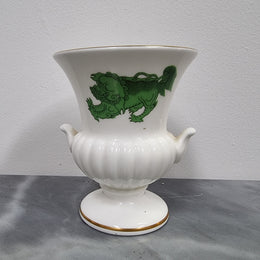 Wedgwood small urn vase with a dragon pattern and gold trim, in great original condition.