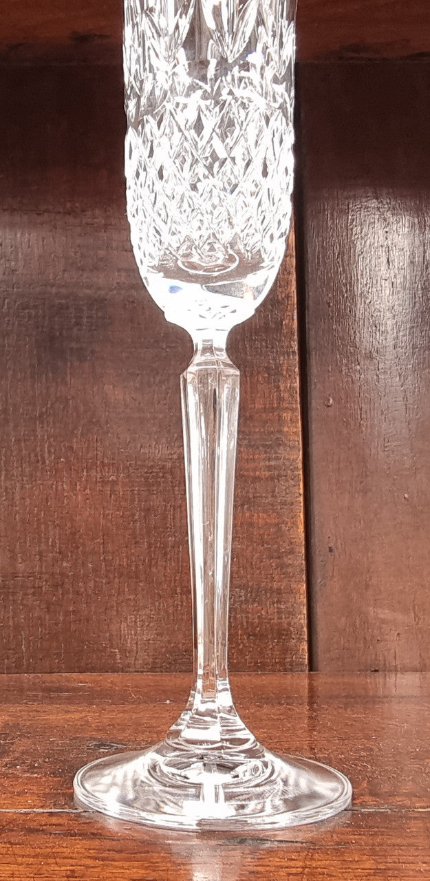 Set of Eight Crystal Champagne Glasses