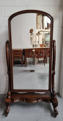 Antique Victorian 19th Century Full Length Mahogany Cheval Mirror | Antique & Vintage | Moonee Ponds Antiques | Australia Wide Delivery