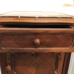 Pair of French Louis XV Style Walnut Bedside Tables