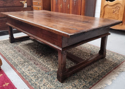 Impressive Rustic French Oak Coffee Table With Two Drawers | Antique & Vintage | Moonee Ponds Antiques | Australia Wide Delivery