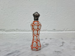Rare Antique 19th Century French Silver Top & Double Overlay Glass Scent Bottle | Antique & Vintage | Moonee Ponds Antiques | Australia Wide Delivery