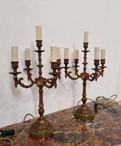 A Pair of French Bronze & Alabaster Marble Base Lamps | Antique & Vintage | Moonee Ponds Antiques | Australia Wide Delivery