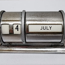 Art Deco Chrome Desk Perpetual Calendar