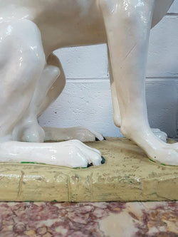 Large Antique Painted Terracotta Dog Statue | Antique & Vintage | Moonee Ponds Antiques | Australia Wide Delivery
