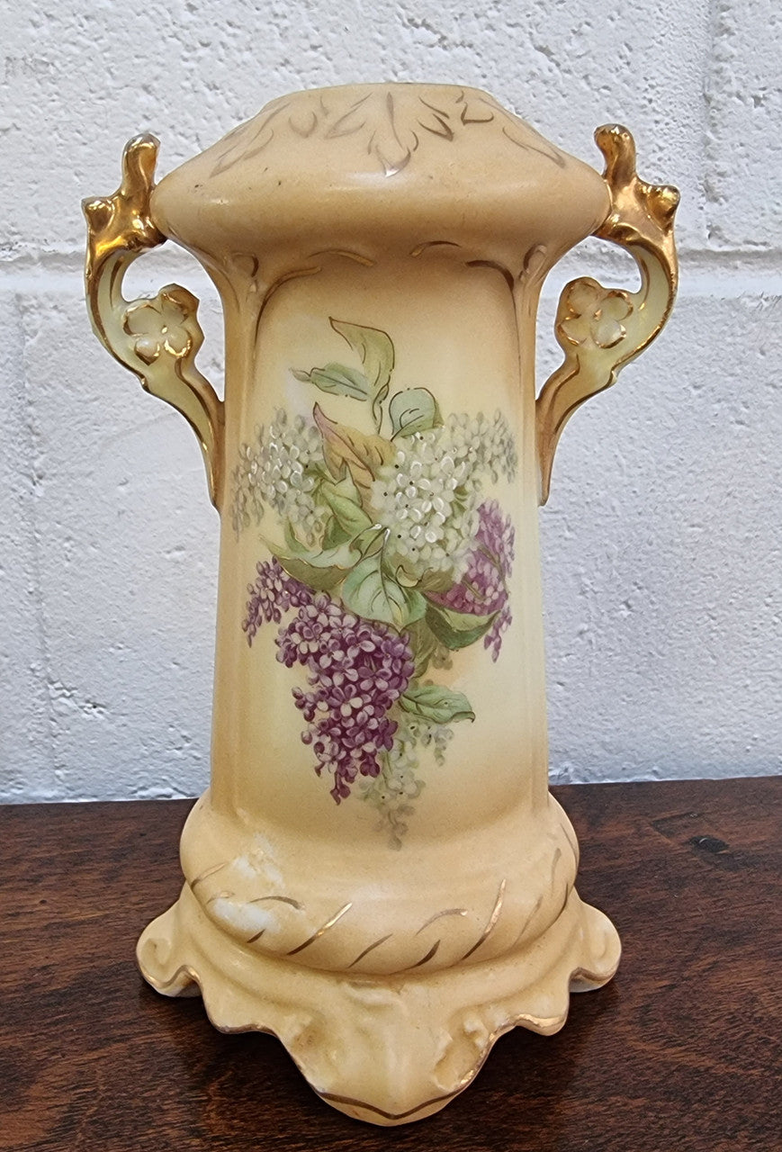 Edwardian Hand-Painted Vase With Lilac Pattern | Antique & Vintage | Moonee Ponds Antiques | Australia Wide Delivery