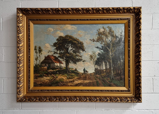 Stunning Impressionist Oil on Canvas Country Scene