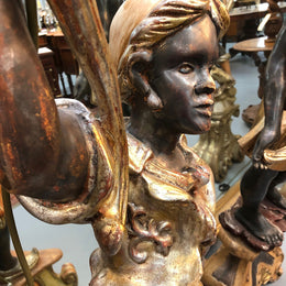 Antique Black Blackamoor Floor Lamp