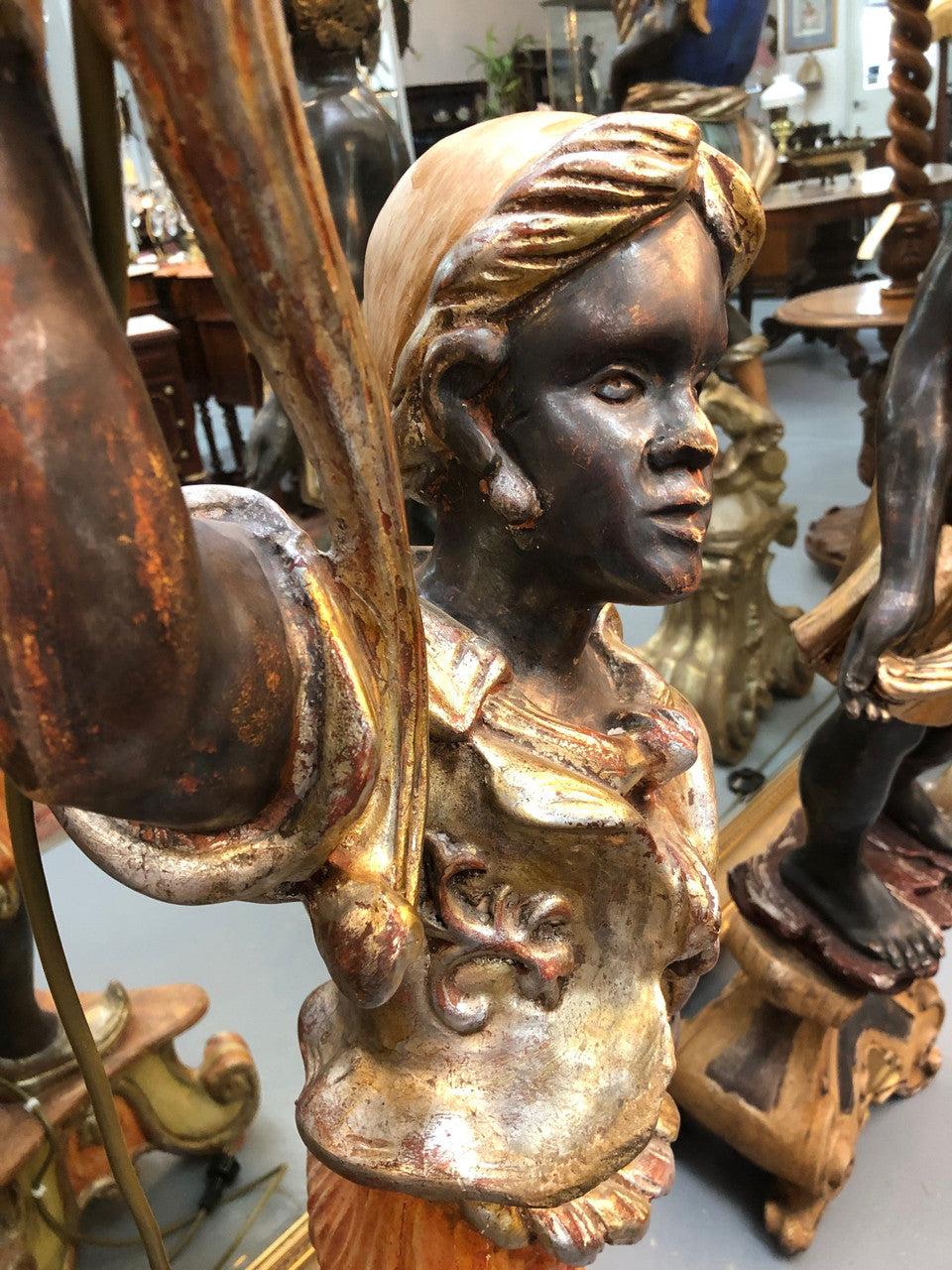Antique Black Blackamoor Floor Lamp | Antique & Vintage | Moonee Ponds Antiques | Australia Wide Delivery