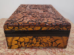 Vintage Unusual Camphor Wood Fitted Jewellery Box | Antique & Vintage | Moonee Ponds Antiques | Australia Wide Delivery
