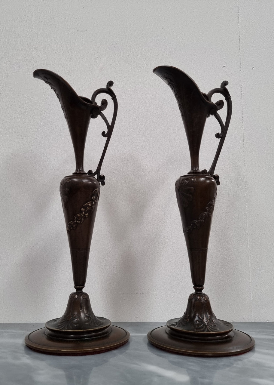 Beautiful Pair Of Art Nouveau French Bronze Candlesticks | Antique & Vintage | Moonee Ponds Antiques | Australia Wide Delivery