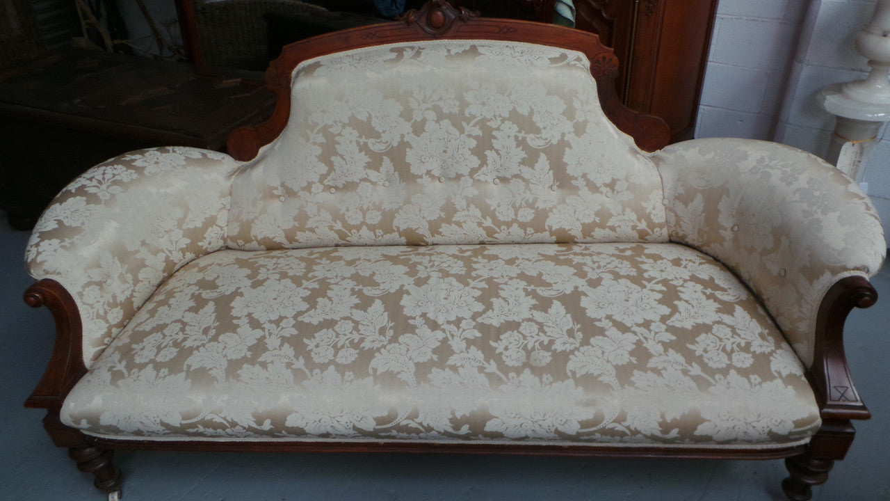 Antique Edwardian Walnut Double Ended Chaise Lounge