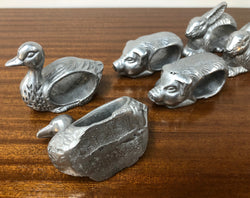 Set Of Six Vintage Animal Serviette Ring Holders | Antique & Vintage | Moonee Ponds Antiques | Australia Wide Delivery