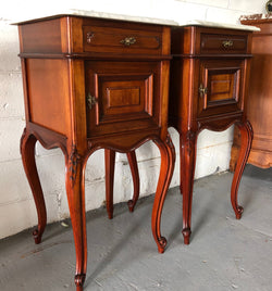 Pair Of French Mahogany Louis XV Style Bedside Cabinets | Antique & Vintage | Moonee Ponds Antiques | Australia Wide Delivery