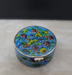 Antique Chinese Silver & Enamel Pill Box | Antique & Vintage | Moonee Ponds Antiques | Australia Wide Delivery