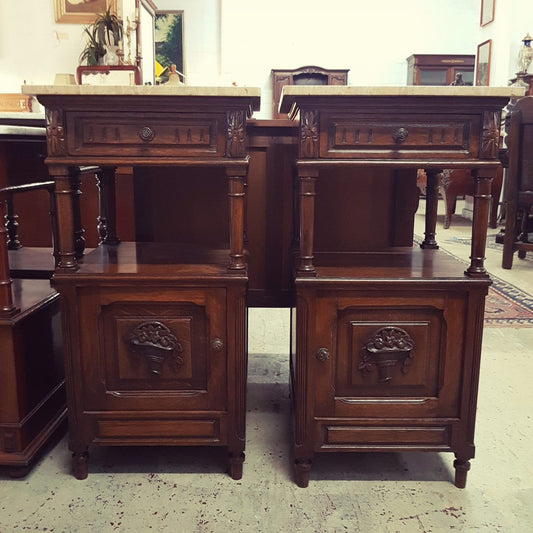 Pair of French Henry II Bedside Cabinets