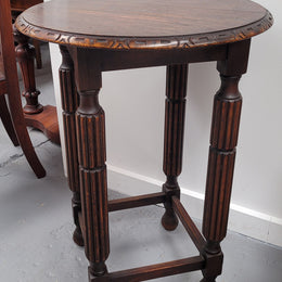 Round Tudor Oak Occasional Table Circ: 1930;s In good detailed condition.