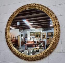 Decorative round gilt wall mirror. | Antique & Vintage | Moonee Ponds Antiques | Australia Wide Delivery