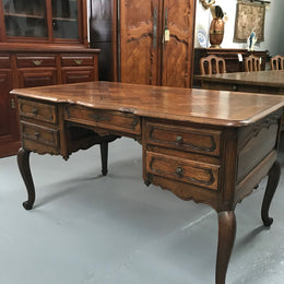 Parquetry Top Five Drawer desk