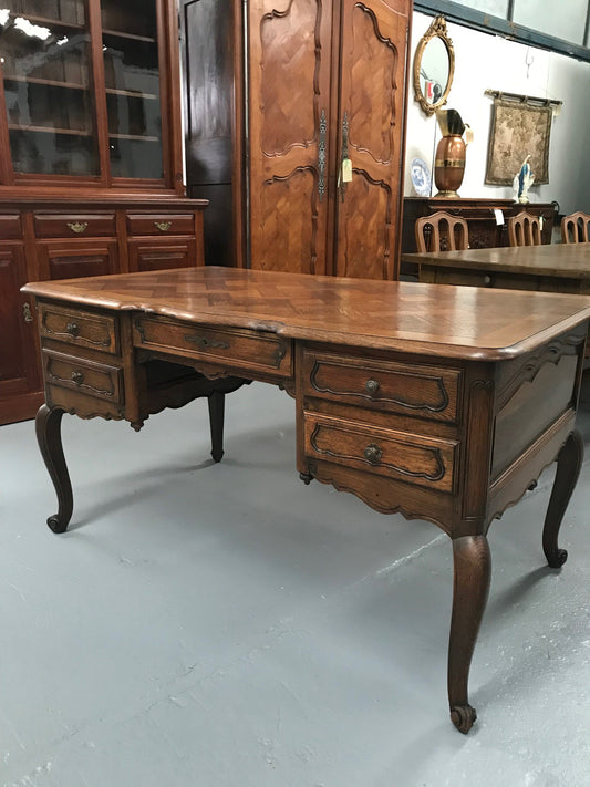 Parquetry Top Five Drawer desk