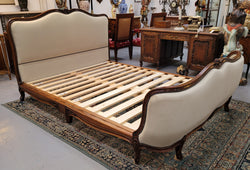 Stunning French Louis XV Style Queen Size Upholstered Bed | Antique & Vintage | Moonee Ponds Antiques | Australia Wide Delivery