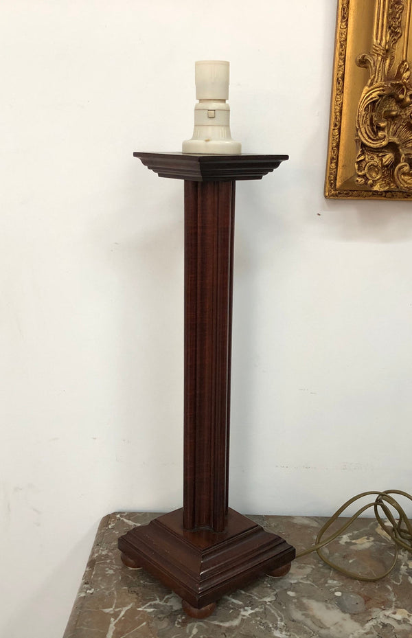 Very nice Australian cedar carved lamp base. It is in good working condition.