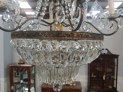 French Bronze & Crystal Six Candle Light Chandelier | Antique & Vintage | Moonee Ponds Antiques | Australia Wide Delivery