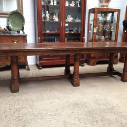 French Parquetry Top Farmhouse Table