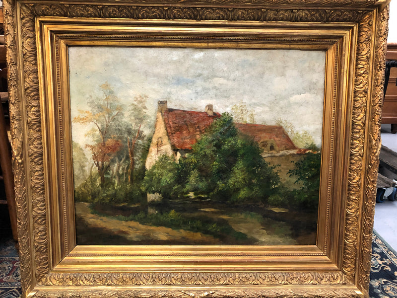 Beautiful French impressionist signed oil on canvas, in a lovely ornate gilt frame and in good original condition.