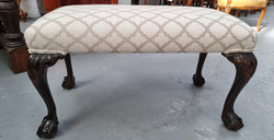 Upholstered Chippendale Stool | Antique & Vintage | Moonee Ponds Antiques | Australia Wide Delivery