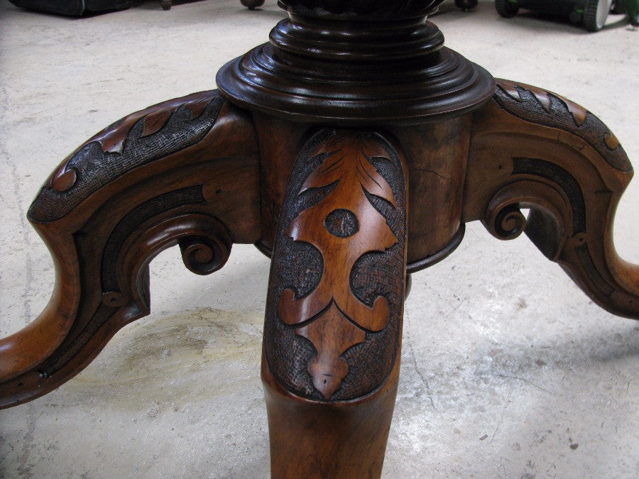 Victorian Burr Walnut Loo Table | Antique & Vintage | Moonee Ponds Antiques | Australia Wide Delivery