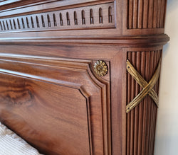 Louis XVI Style Mahogany Queen Size Bed On Original Castors | Antique & Vintage | Moonee Ponds Antiques | Australia Wide Delivery