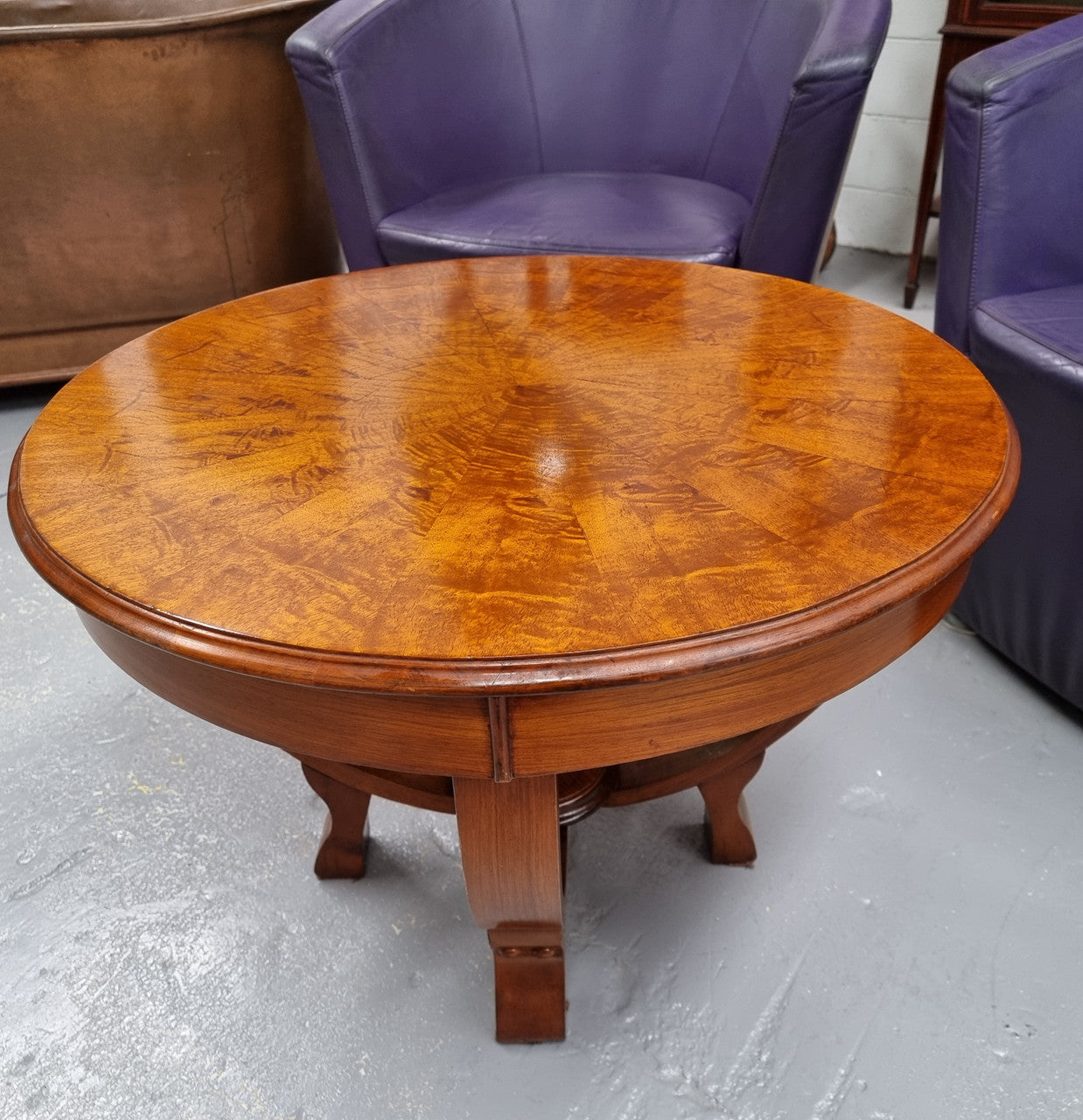 Art Deco Figured Walnut Round Occasional Table