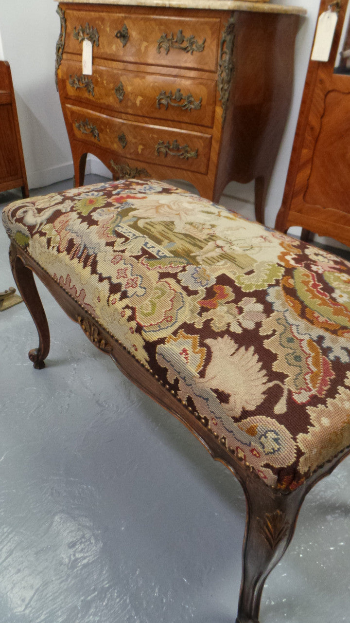 Antique French Louis XV Style Tapestry Stool | Antique & Vintage | Moonee Ponds Antiques | Australia Wide Delivery