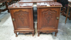 French Walnut Marble Top Bedside Cabinets | Antique & Vintage | Moonee Ponds Antiques | Australia Wide Delivery