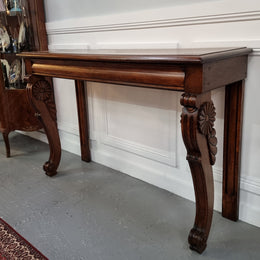 Beautiful 19th Century French Oak console table of great narrow proportions. It has been sourced from France and it is good original detailed condition.