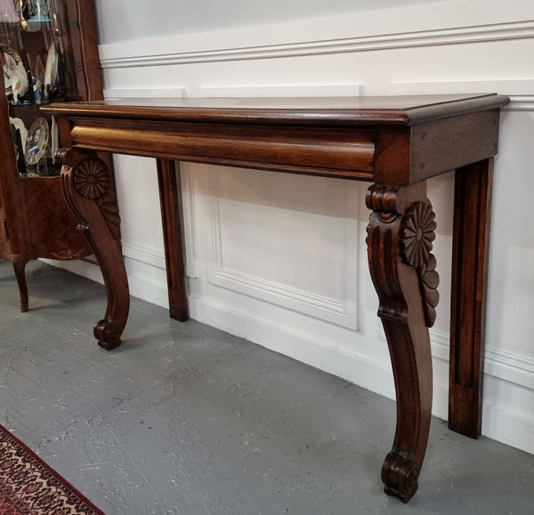 Beautiful 19th Century French Oak console table of great narrow proportions. It has been sourced from France and it is good original detailed condition.