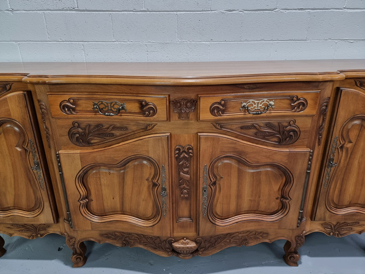 Amazing Grand Louis XV Style Walnut Four Door Beautifully Carved Sideboard | Antique & Vintage | Moonee Ponds Antiques | Australia Wide Delivery