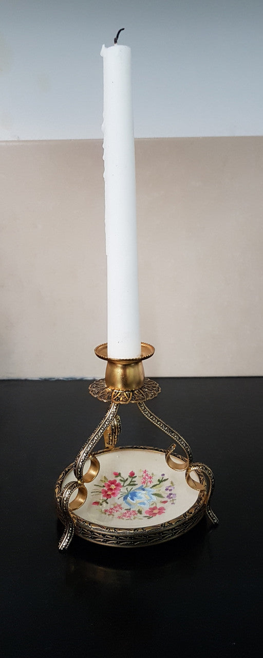 Vintage Gilt Brass Candlestick Holder