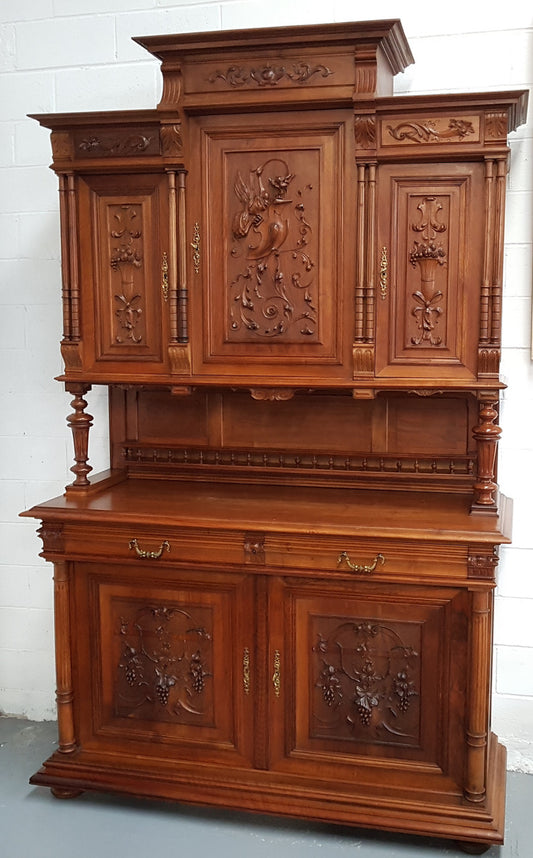 French Walnut Henry II Style Sideboard/Buffet With Superb Carving